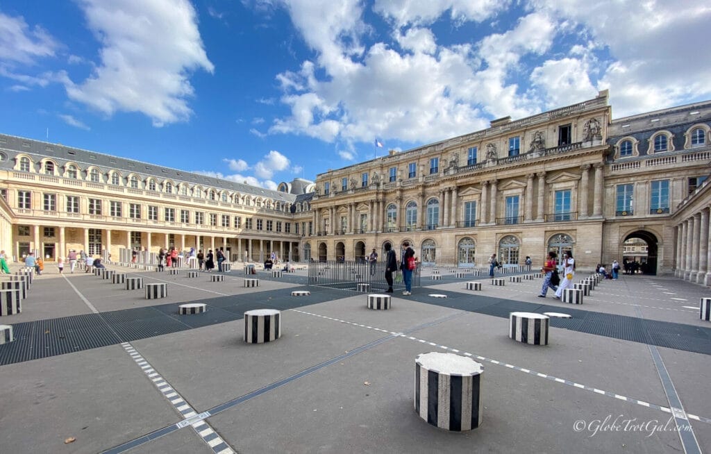 Art installation at the jardin du Palais Royal in Paris