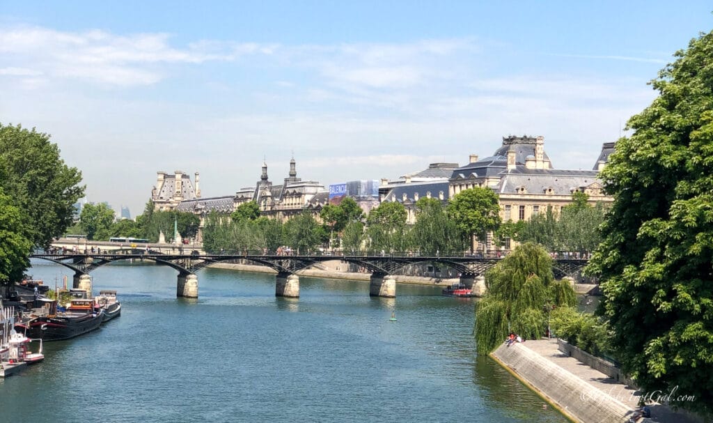 View down the Seine river in Paris 