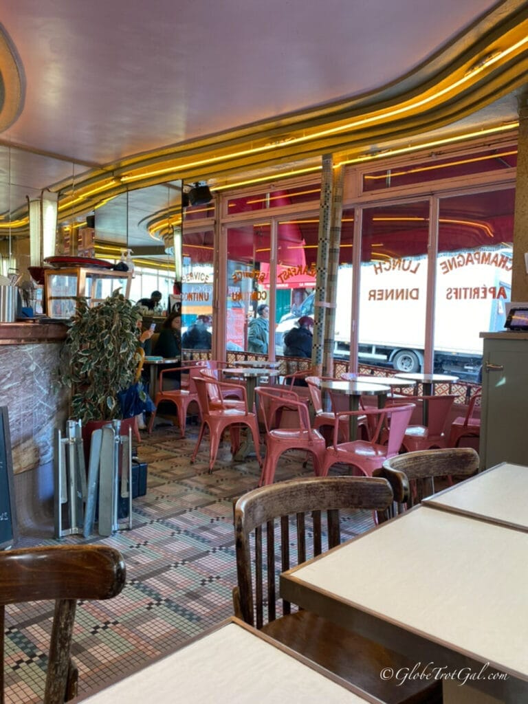 Interior of Cafe des 2 Moulins in Montmartre Paris from the film Amelie.