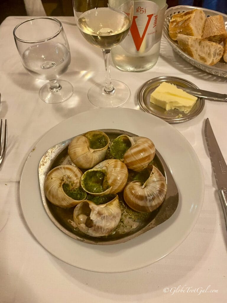 Escargots at Chez Georges in Marais Paris France