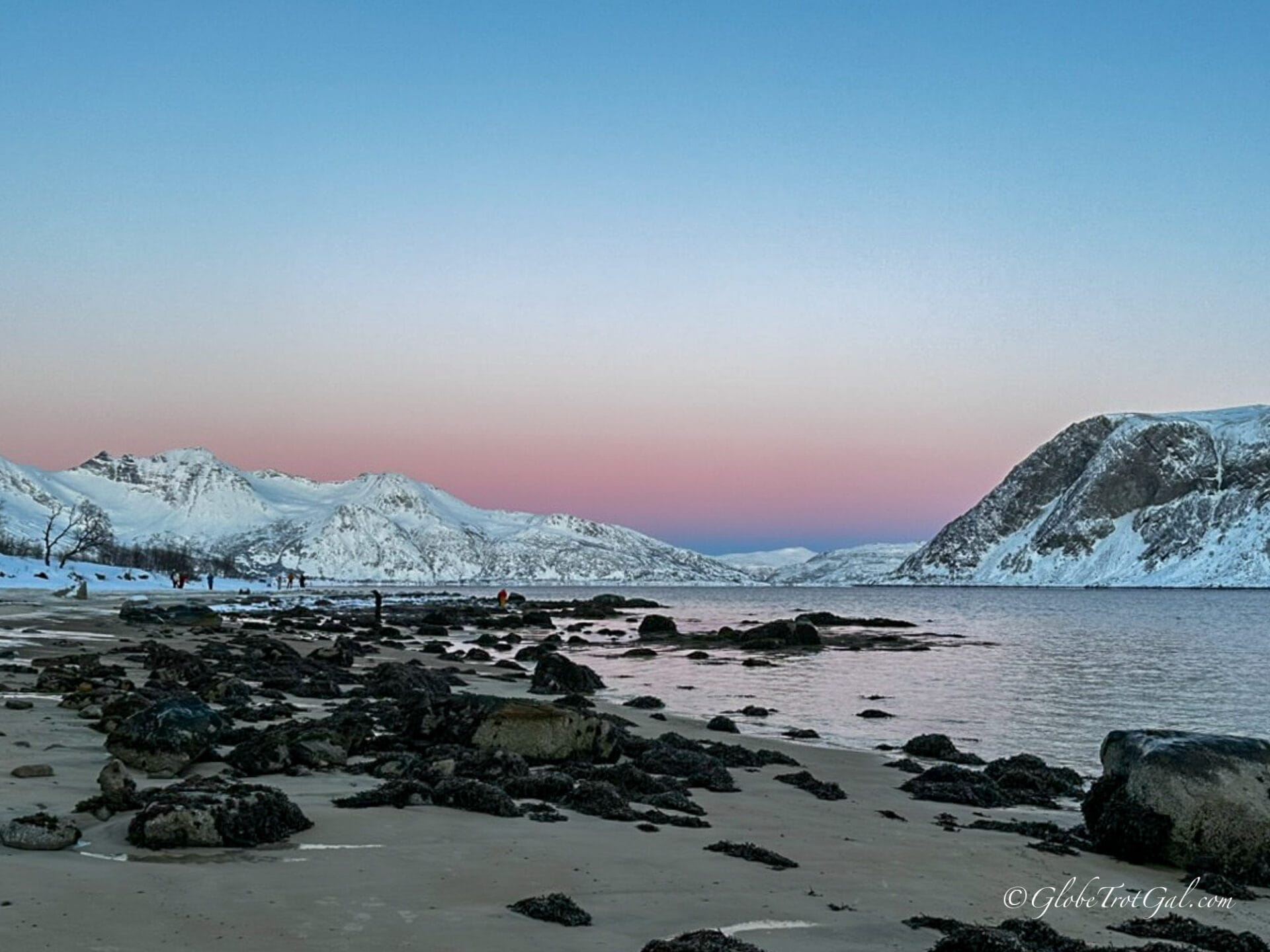 Fjord at sunset near Tromsø, Norway