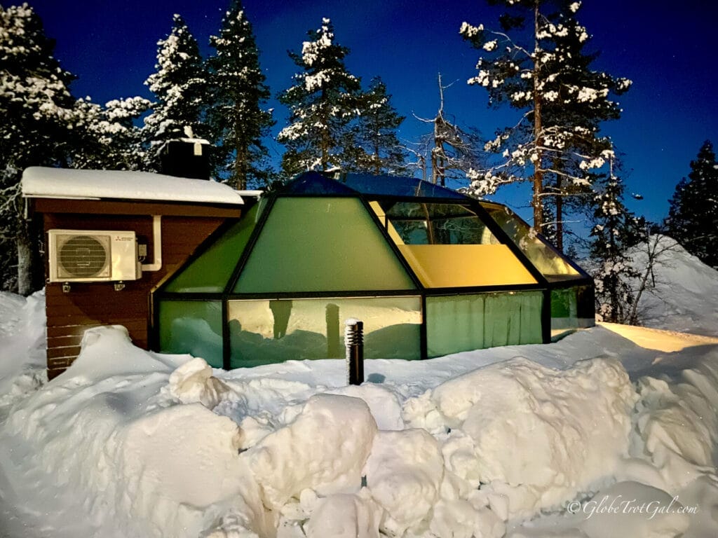 Glass igloo at Levin Iglut, one of the best glass igloos in Finland.